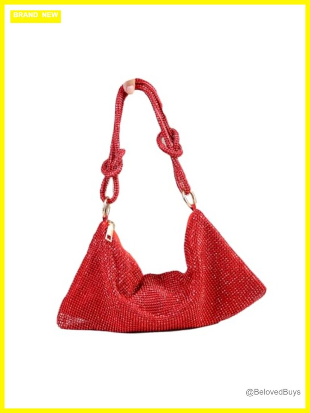 Shiny Diamond Handbag Tote Shoulder Evening Bag Rhinestone Polyester